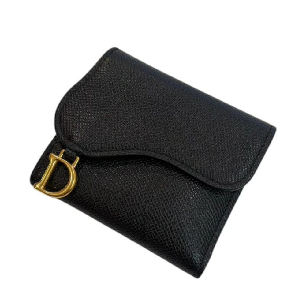 Christian Dior Saddle Lotus Wallet Tri fold AB
